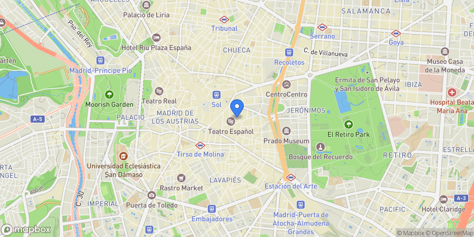 Map showing Centro, Madrid, Madrid, Madrid, Centro, Madrid, Spain.