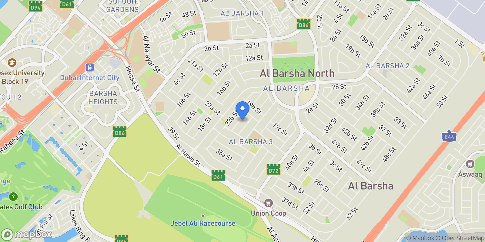 Map showing Al Barsha - Al Barsha 3 - Dubai - United Arab Emirates, Dubai, Dubai, United Arab Emirates.