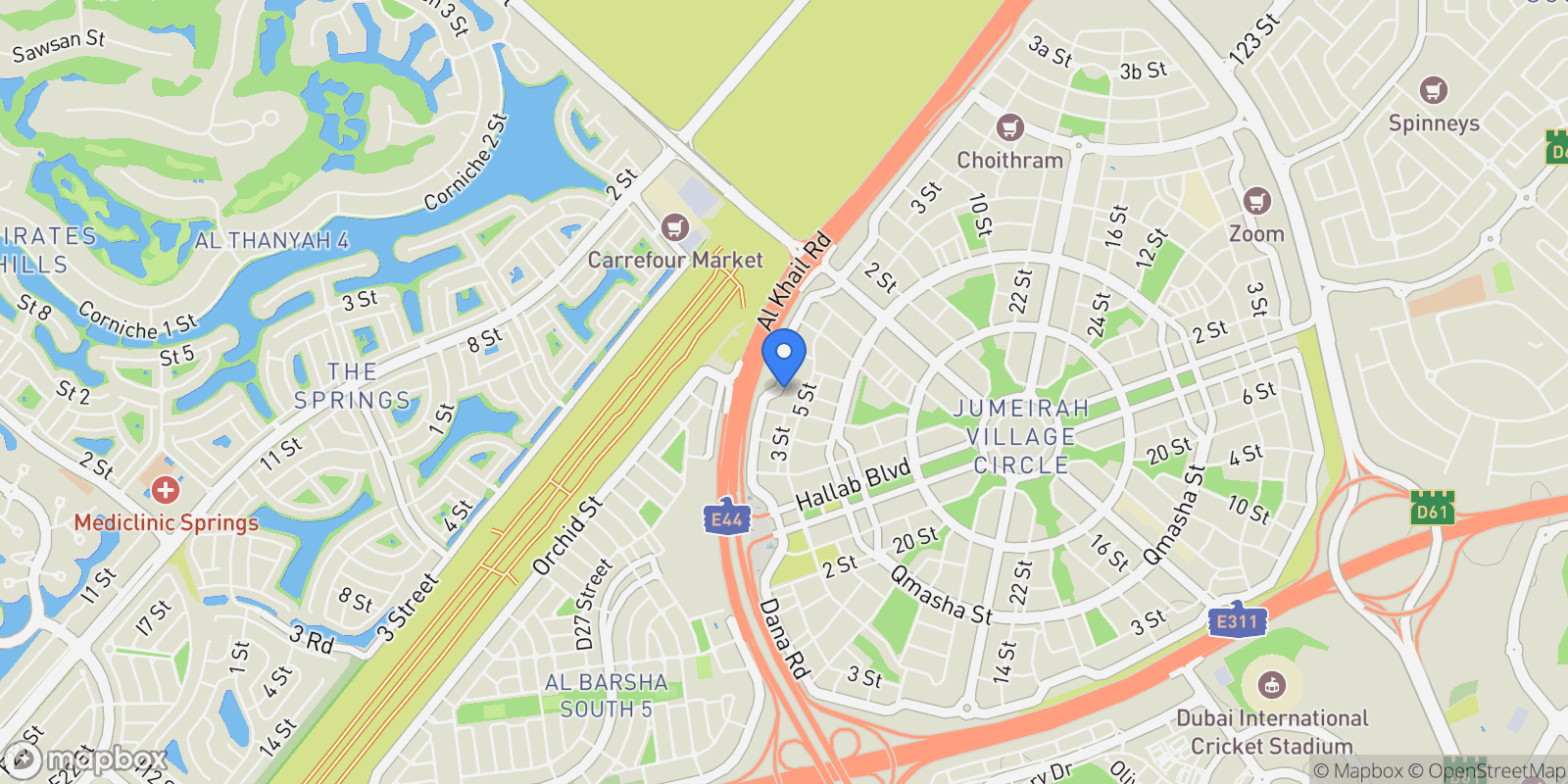 Map showing Villa Myra, Jumeirah Village Circle, Dubai, Dubai, United Arab Emirates.