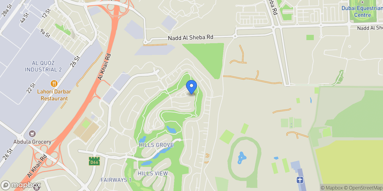 Map showing Parkway Vistas, Dubai Hills Estate, Dubai, Dubai, United Arab Emirates.