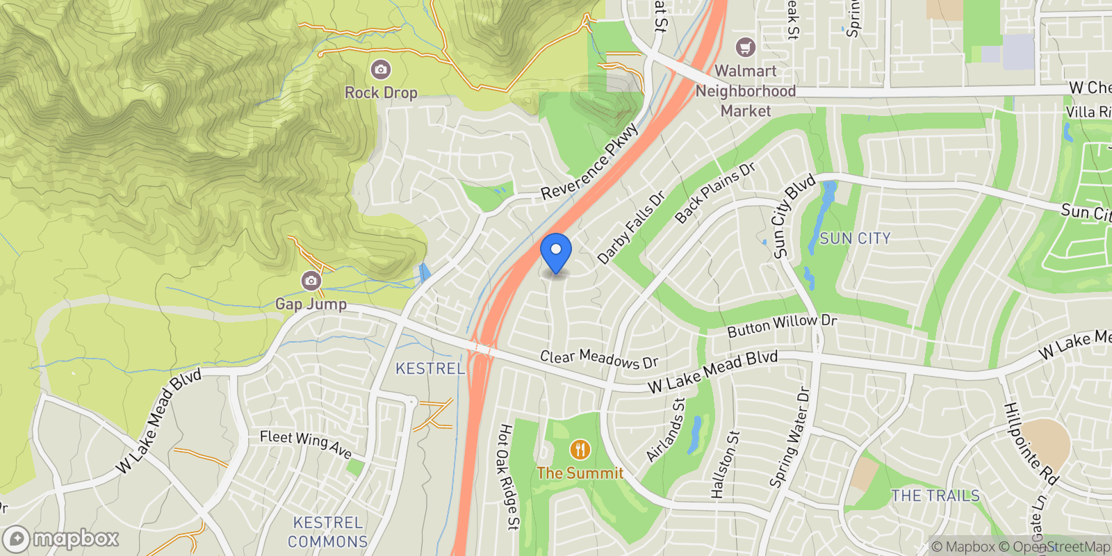 Map showing 2616 Faiss Drive, Las Vegas, Nevada, United States.