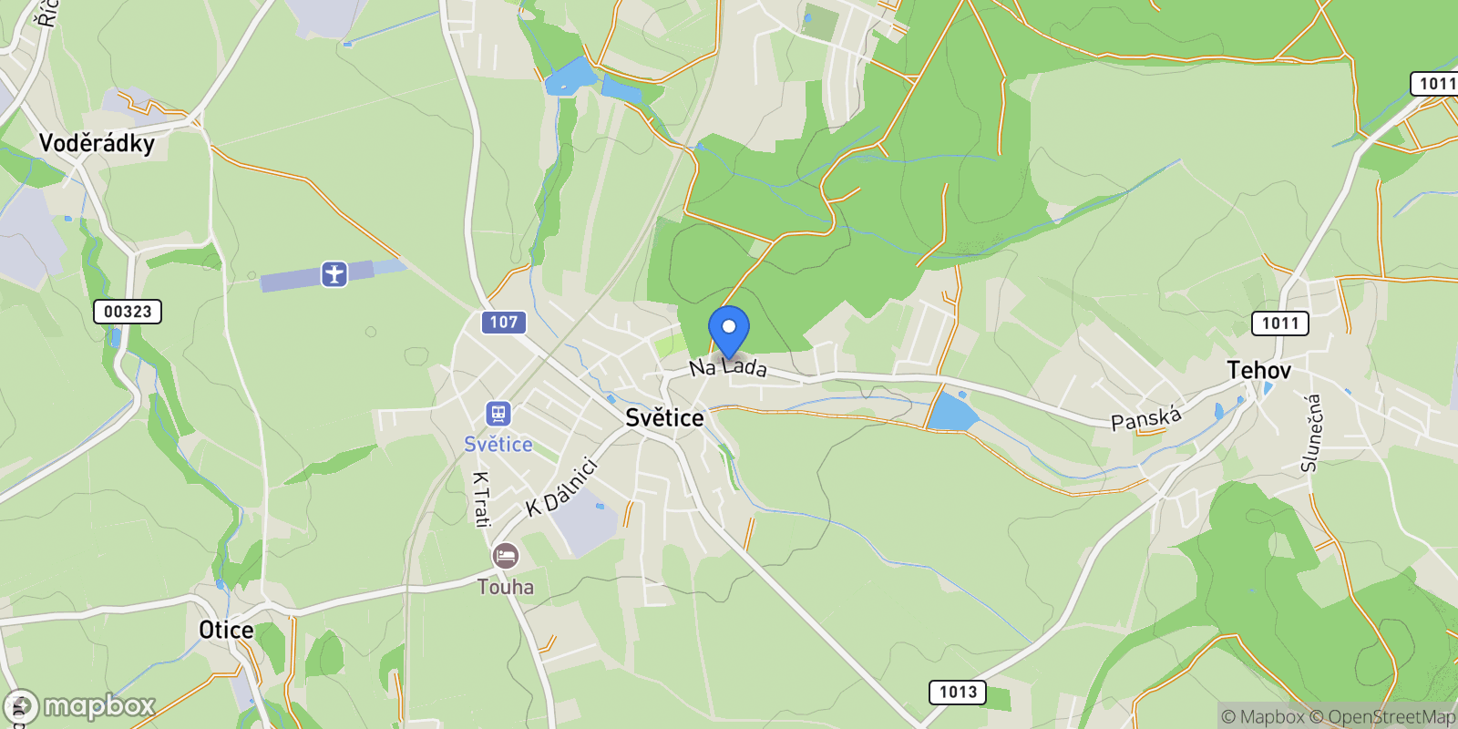 Map showing Světice, Central Bohemian Region, Czechia.