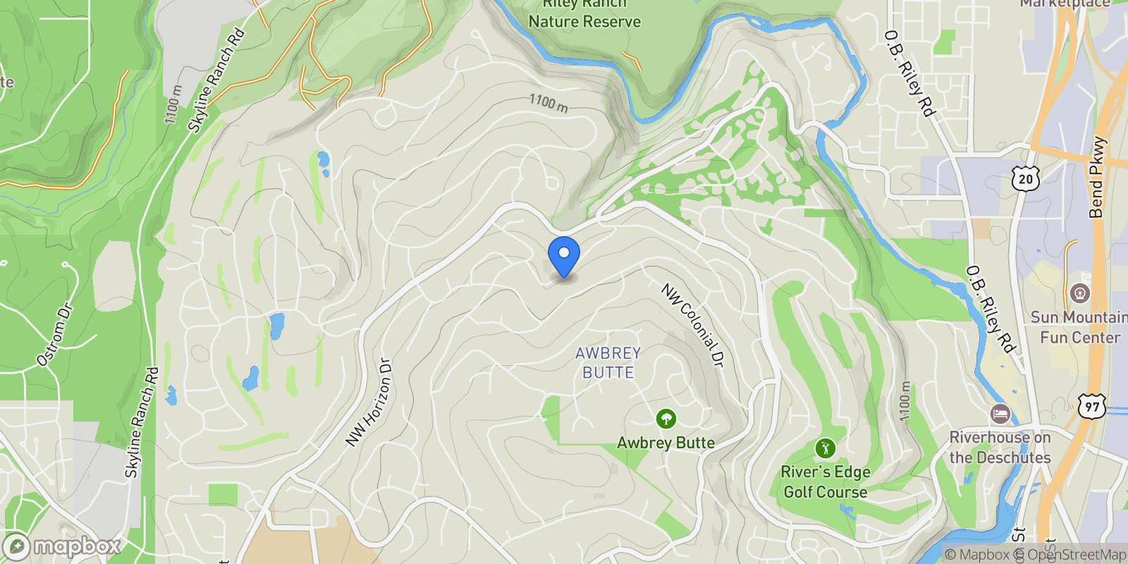 Map showing 3341 NW Panorama Drive, Bend, Oregon, United States.