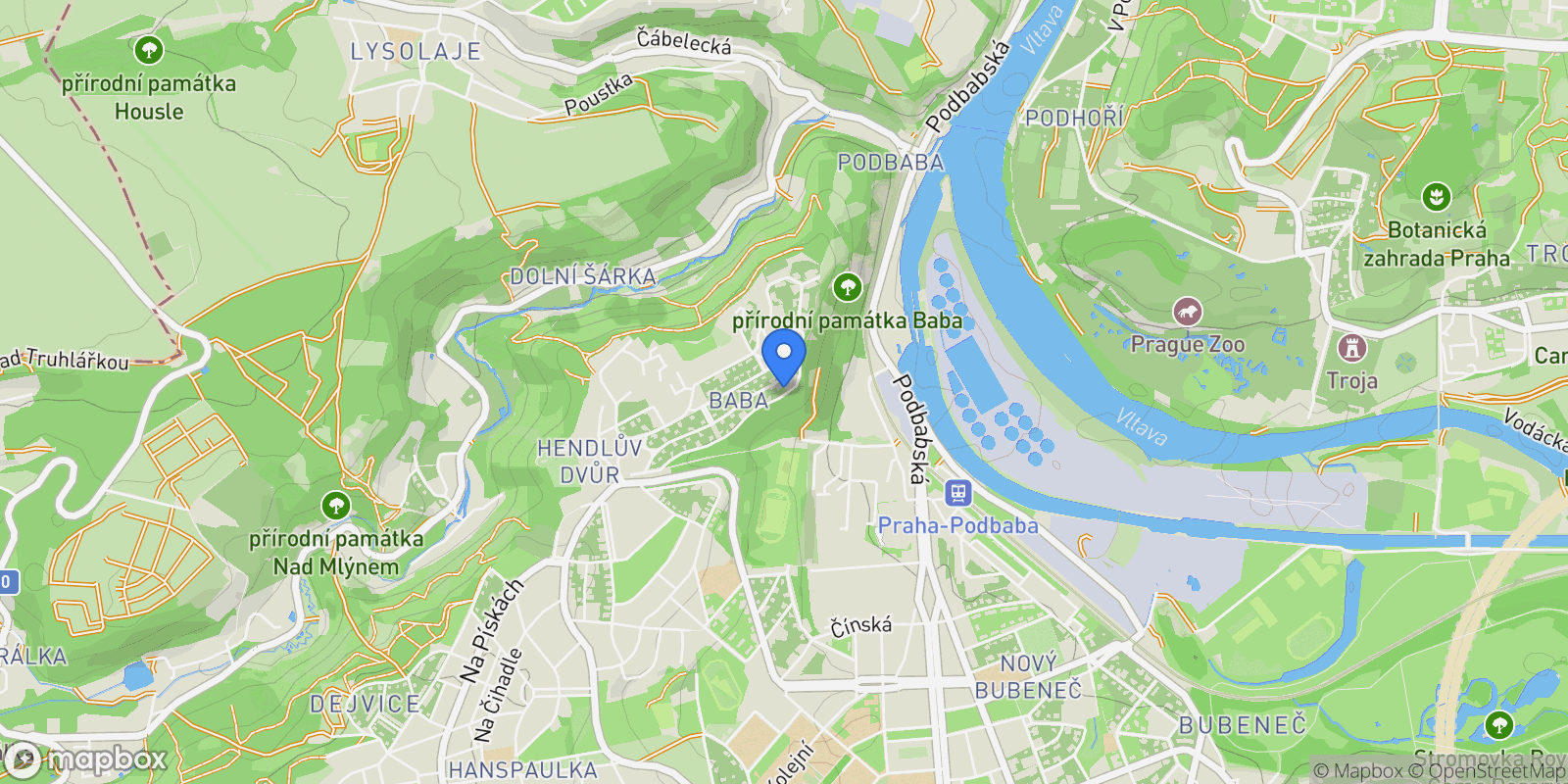 Map showing River View Promontory House ID 109428, Prague, Prague, Czechia.
