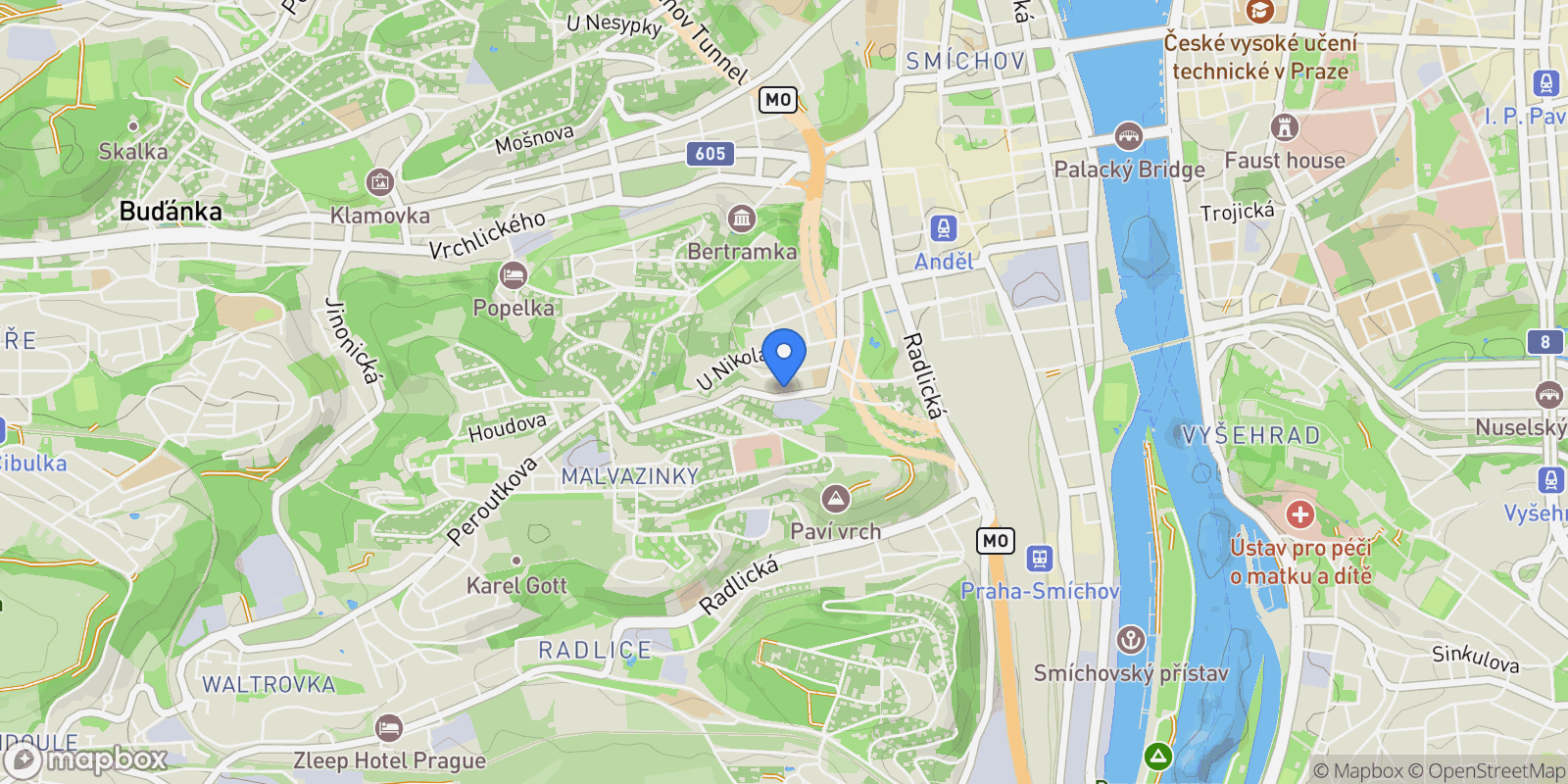 Map showing Prague, Prague, Czechia.