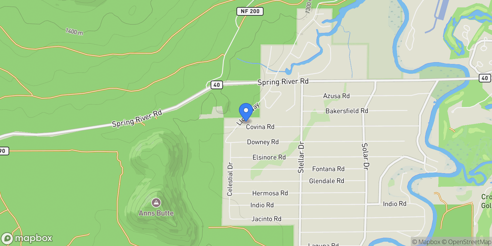 Map showing 16864 Covina Road, Sunriver, Oregon, United States.