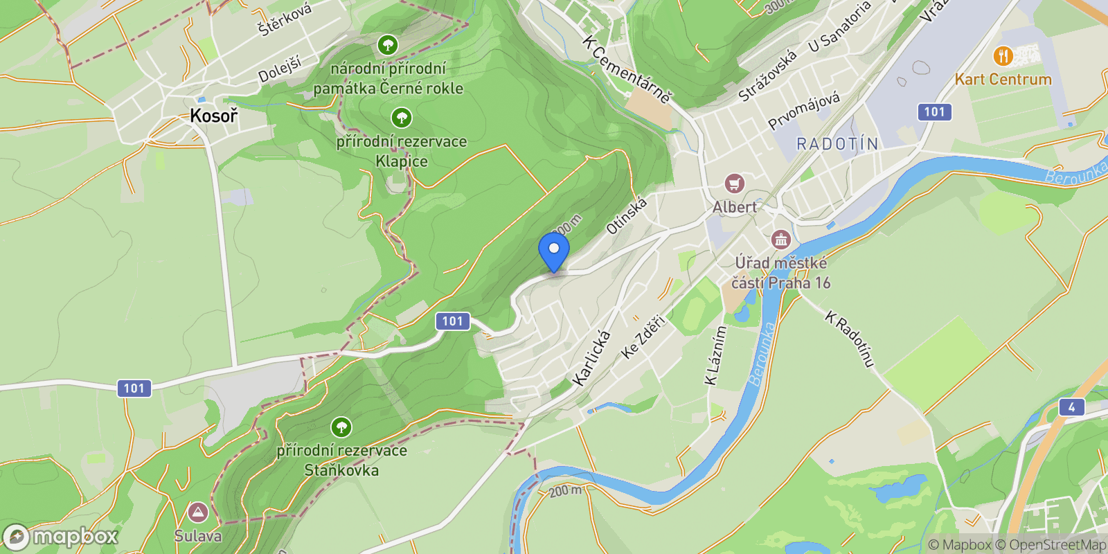 Map showing Prague, Prague, Czechia.