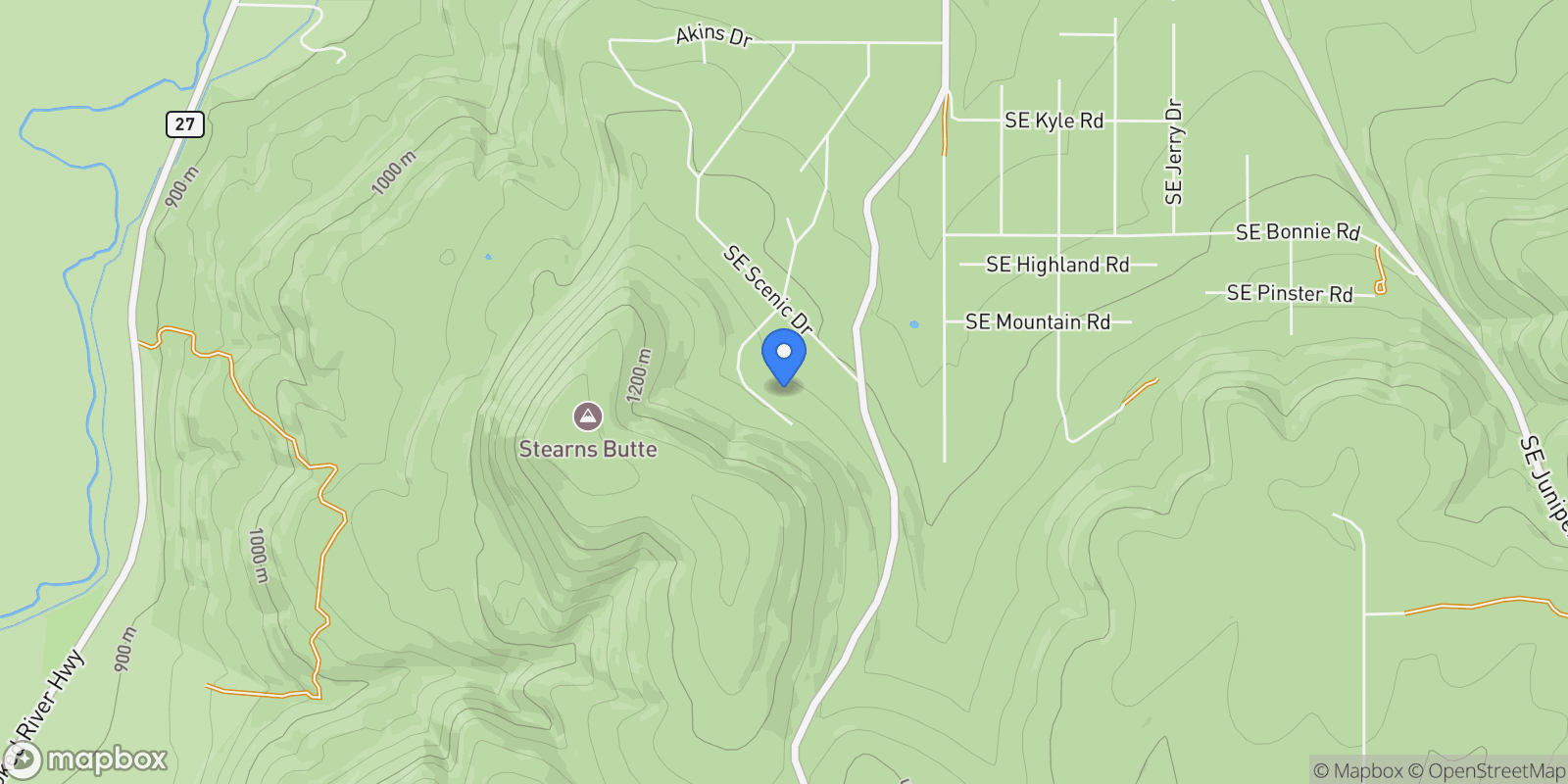 Map showing 7408 SE Night Hawk Court, Prineville, Oregon, United States.