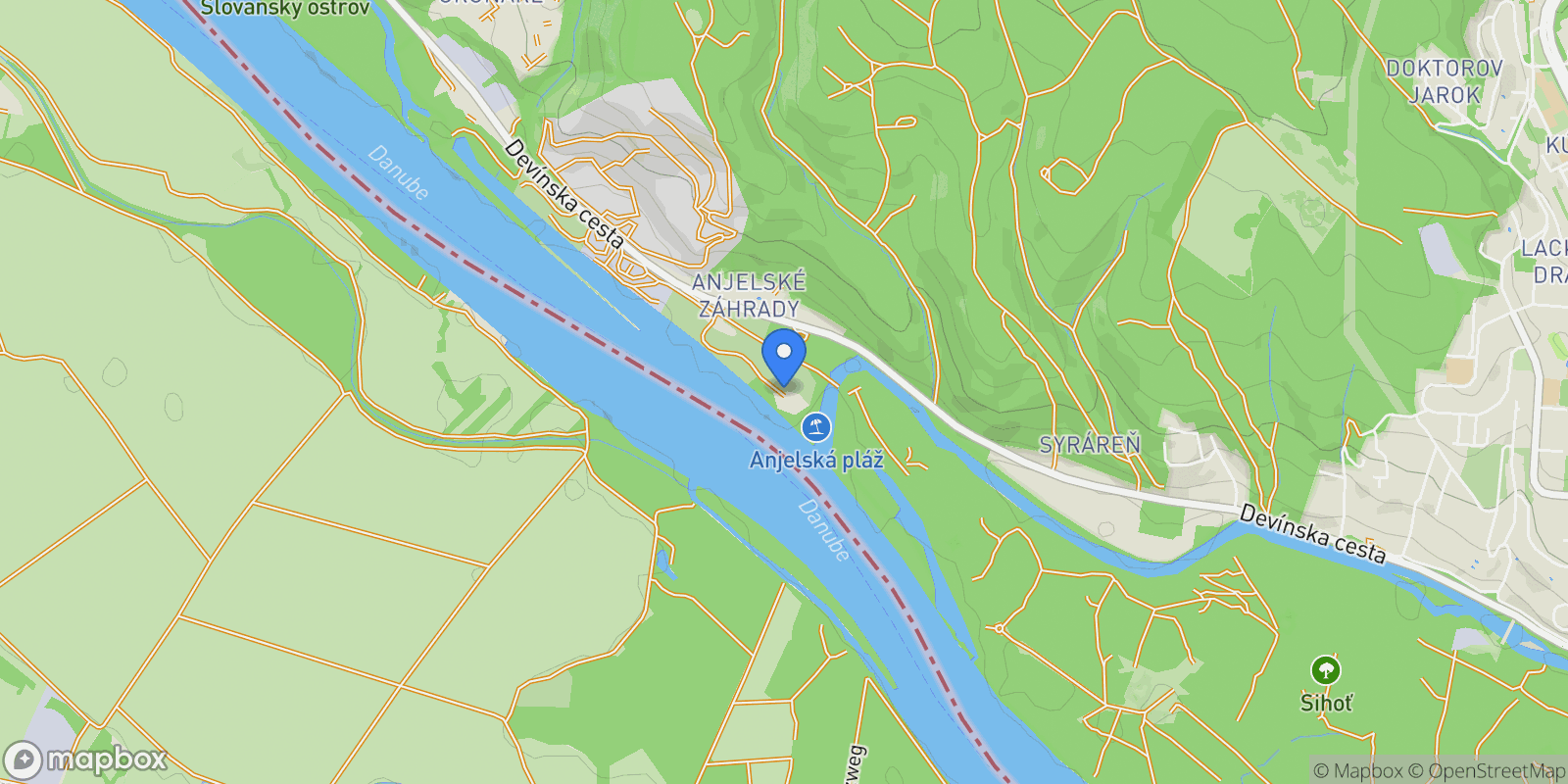 Map showing Tuscany on the Danube, Bratislava, Bratislava Region, Slovakia.