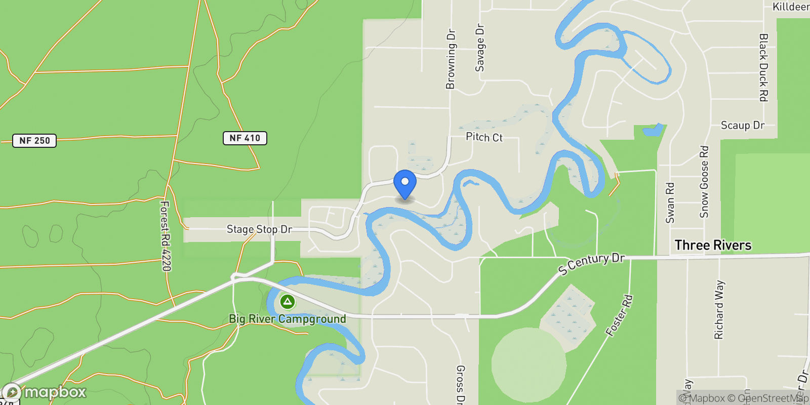 Map showing 16775 Pony Express Way, Sunriver, Oregon, United States.