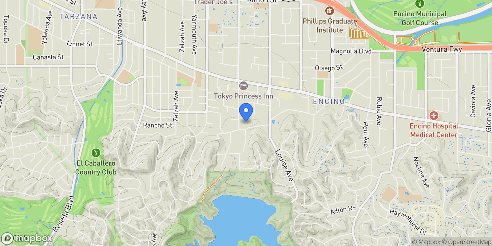 Map showing 4750 Encino Avenue, Los Angeles, California, United States.