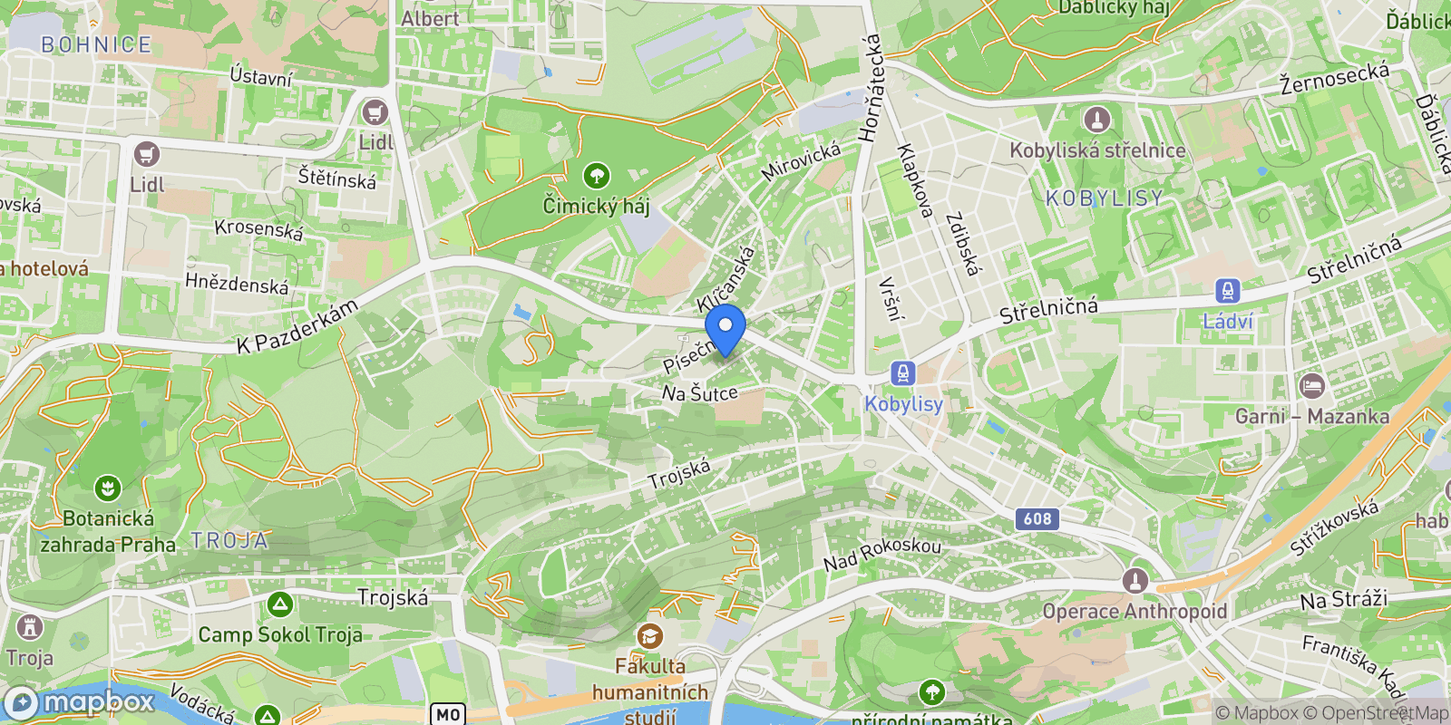 Map showing Prague, Prague, Czechia.