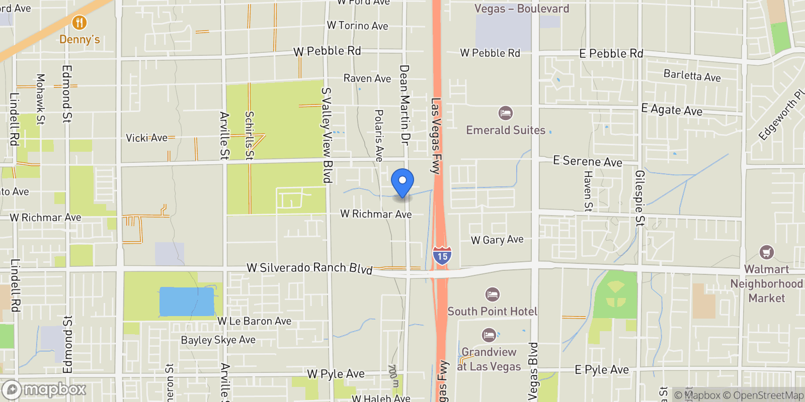 Map showing 3240 W Richmar Avenue, Las Vegas, Nevada, United States.