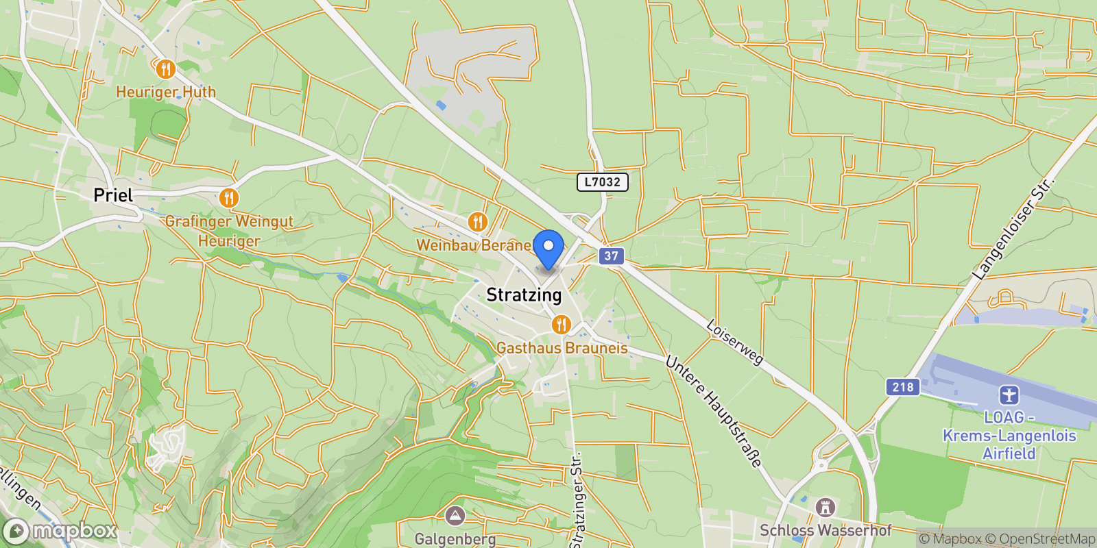 Map showing Stratzing, Lower Austria, Austria.