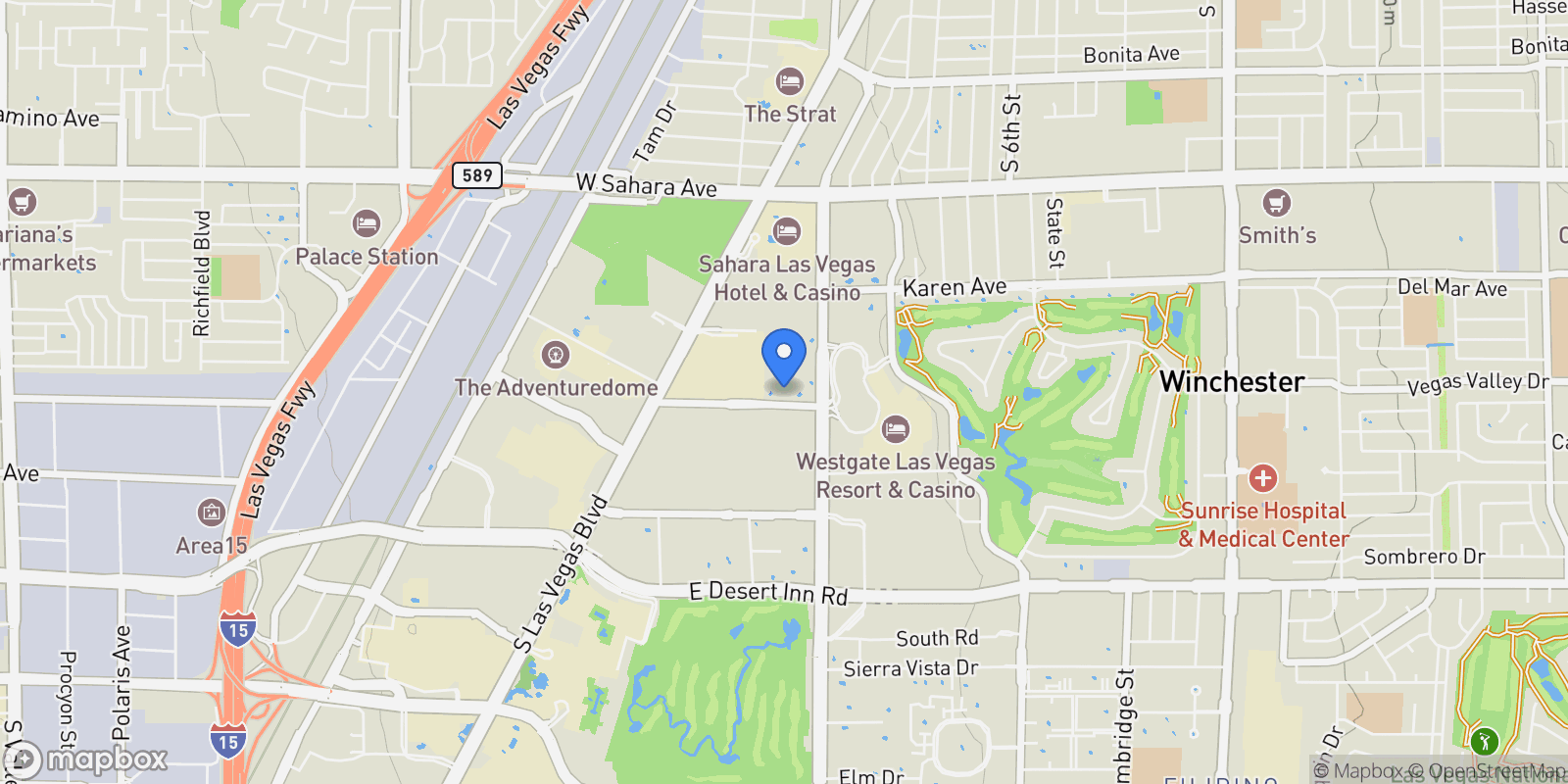 Map showing 2877 Paradise Road 3302, Las Vegas, Nevada, United States.