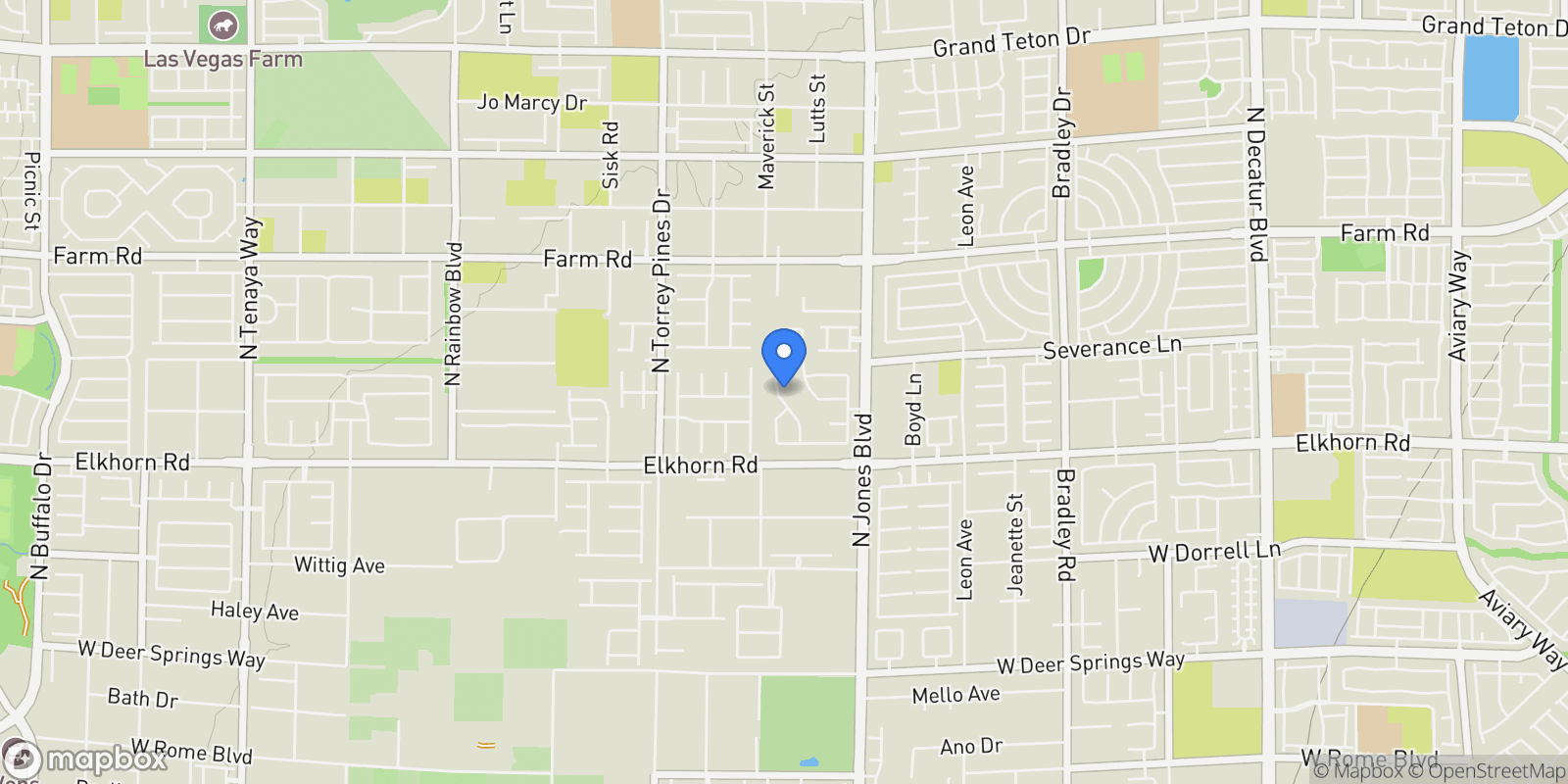 Map showing 7304 Buttons Ridge Drive, Las Vegas, Nevada, United States.