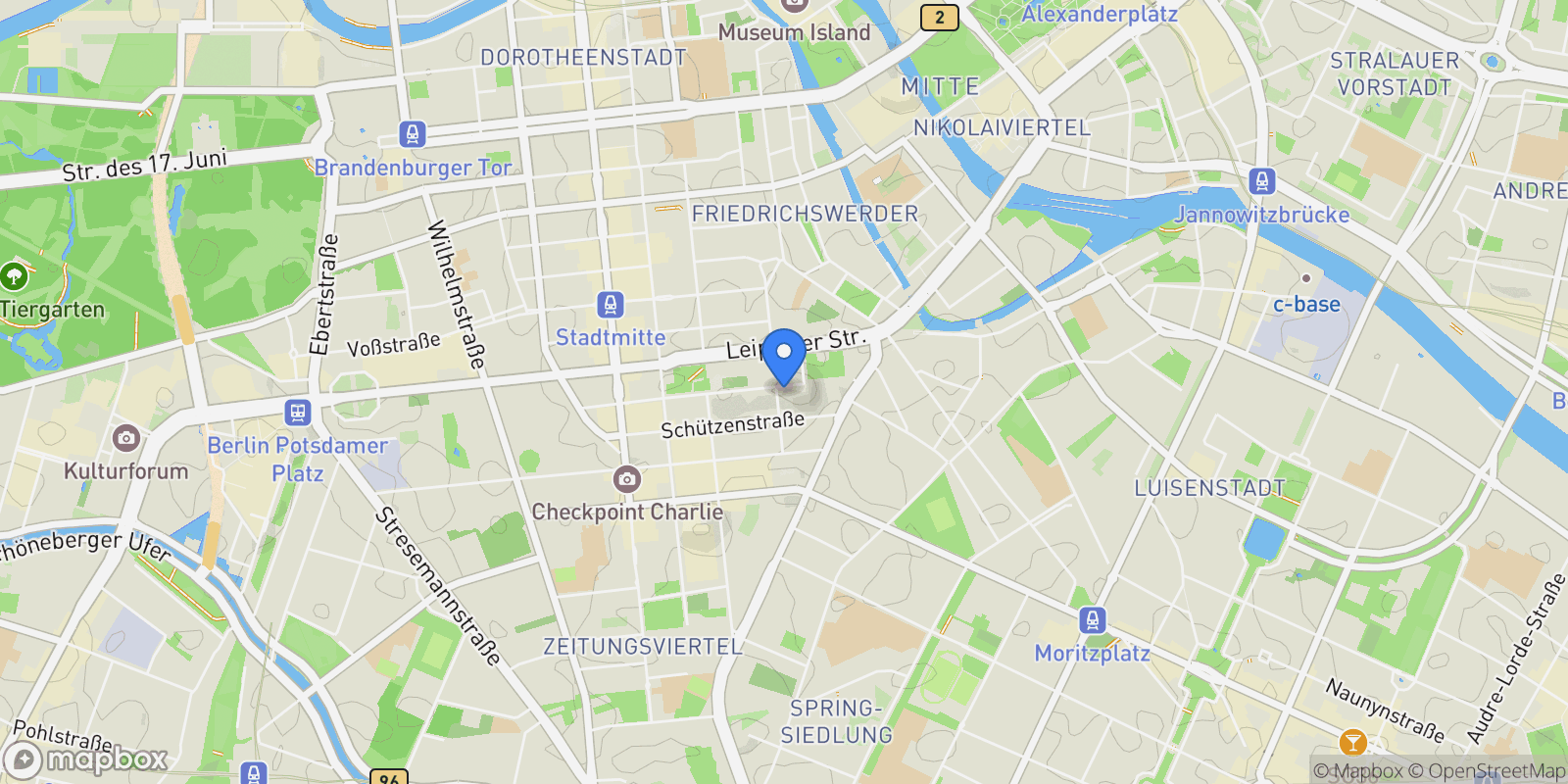 Map showing Krausenstraße 35, 10117 Berlin, Germany, Berlin, Berlin, Germany.