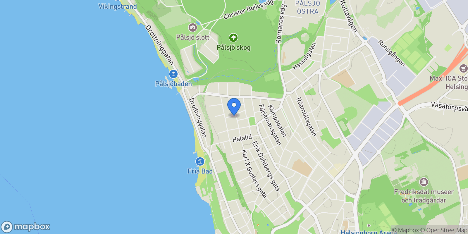 Map showing Karl X Gustavs gata 67B, 254 40 Helsingborg, Sweden, Helsingborg, Skåne County, Sweden.