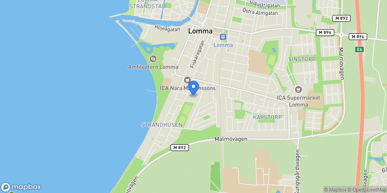Map showing Svanegatan 14, 234 32 Lomma, Sweden, Lomma, Skåne County, Sweden.