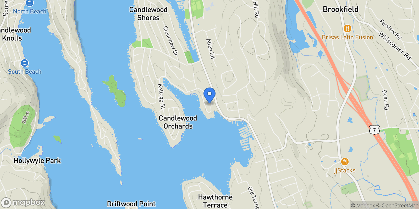 Map showing 8 Lakeview Road, Brookfield, CT 06804, Brookfield, Connecticut, United States.