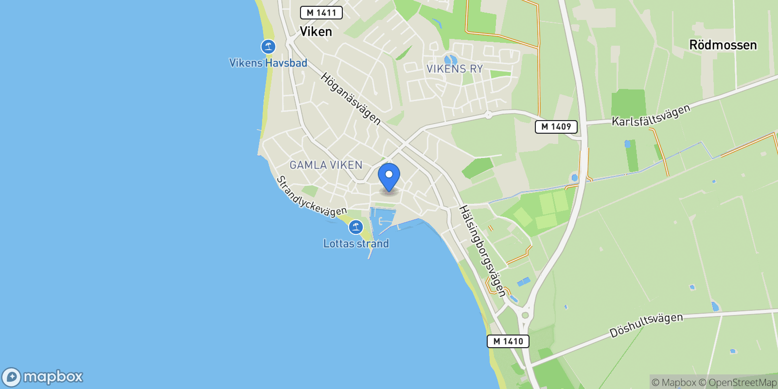 Map showing Kaptensgatan 10, 260 40 Viken, Sweden, Viken, Skåne County, Sweden.