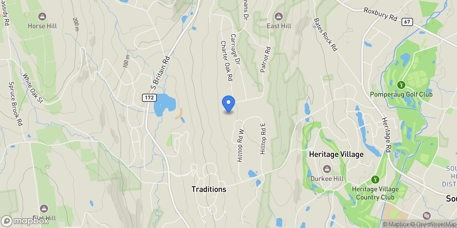 Map showing 977 Heritage Village B, Southbury, CT 06488, Southbury, Connecticut, United States.