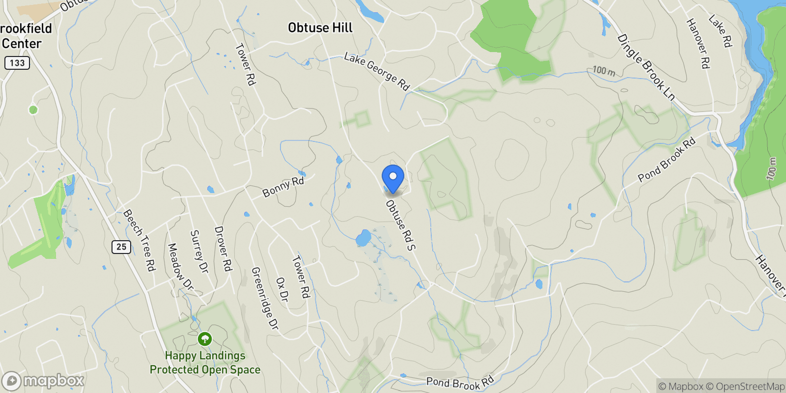 Map showing 27 Obtuse Road South, Brookfield, CT 06804, Brookfield, Connecticut, United States.