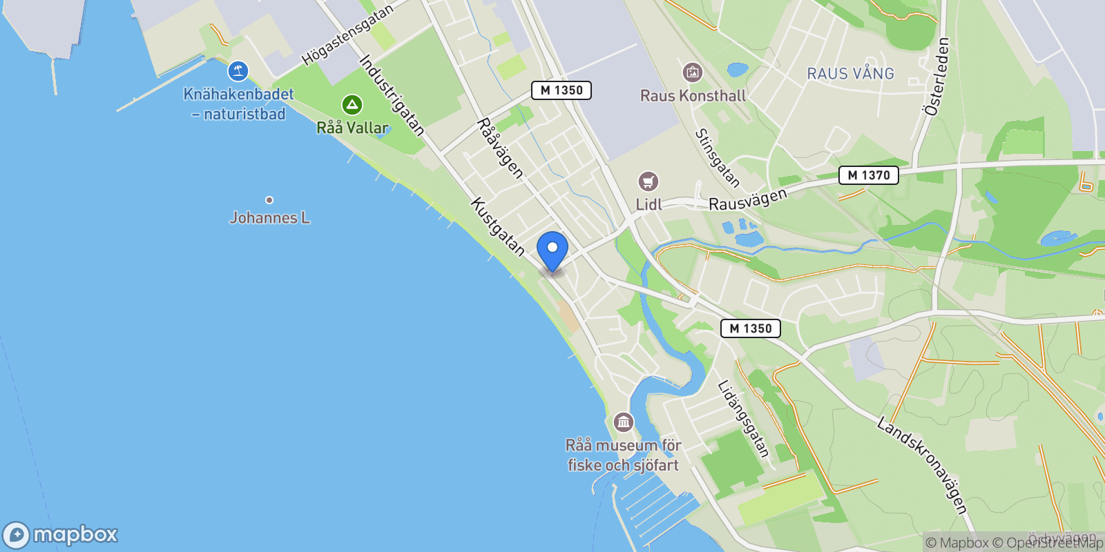 Map showing Kustgatan 42, 252 70 Råå, Sweden, Råå, Skåne County, Sweden.