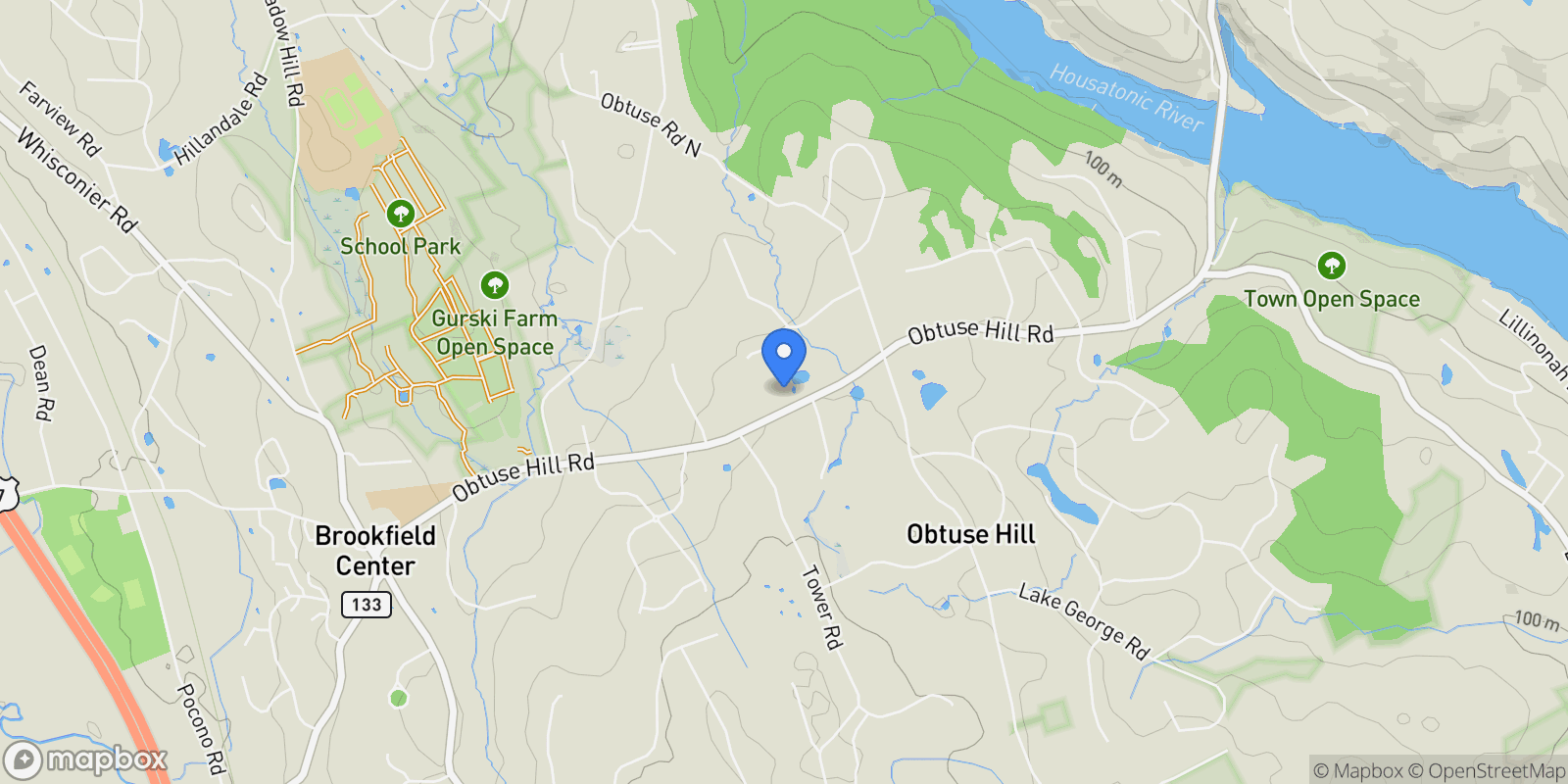 Map showing 70 Obtuse Hill Road, Brookfield, CT 06804, Brookfield, Connecticut, United States.