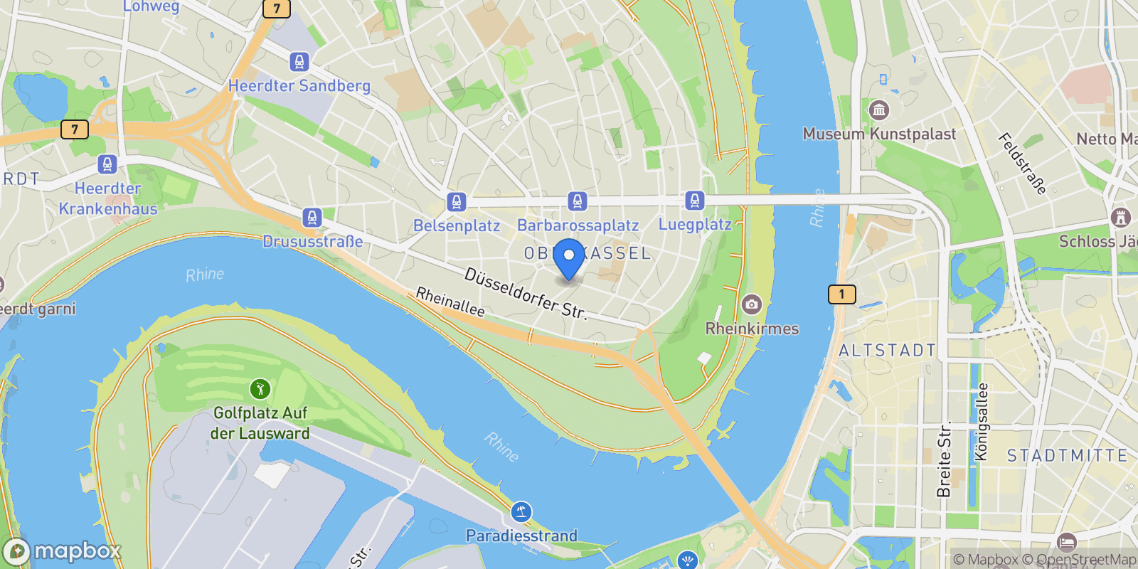 Map showing 40545 Düsseldorf-District 4, Germany, Düsseldorf, North Rhine-Westphalia, Germany.