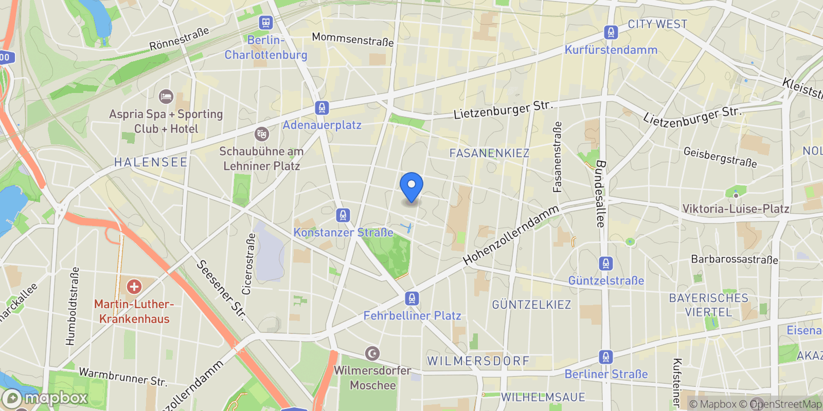 Map showing 10707 Berlin, Germany, Berlin, Berlin, Germany.