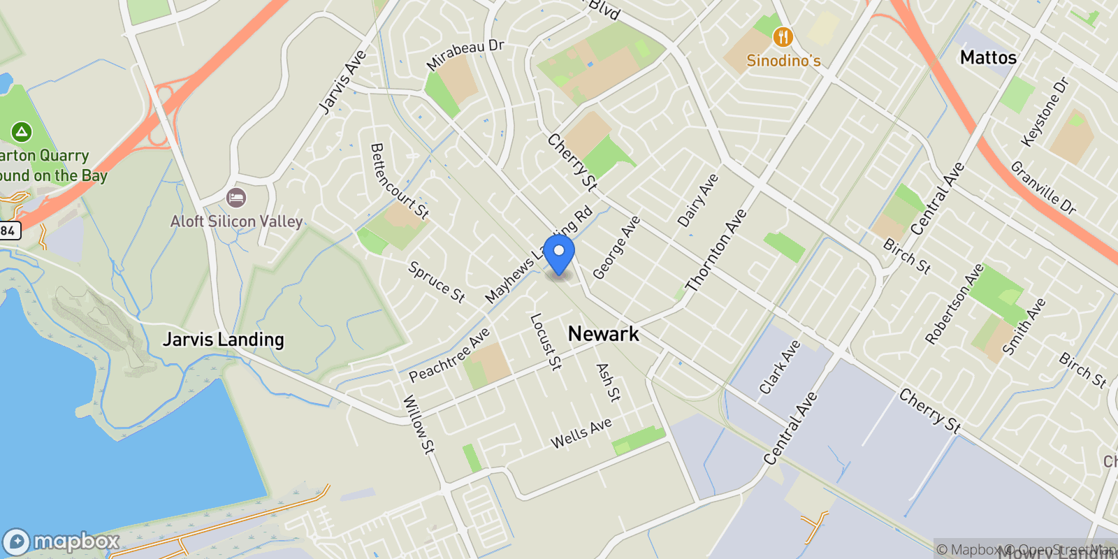Map showing 36621 Beutke Dr, Newark, California, United States.