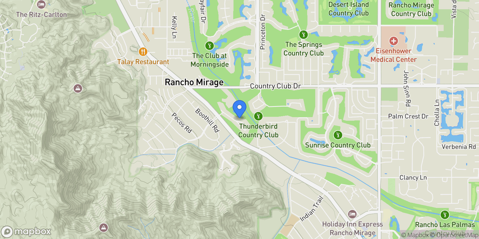 Map showing 70854 Fairway Drive, Rancho Mirage, California, United States.