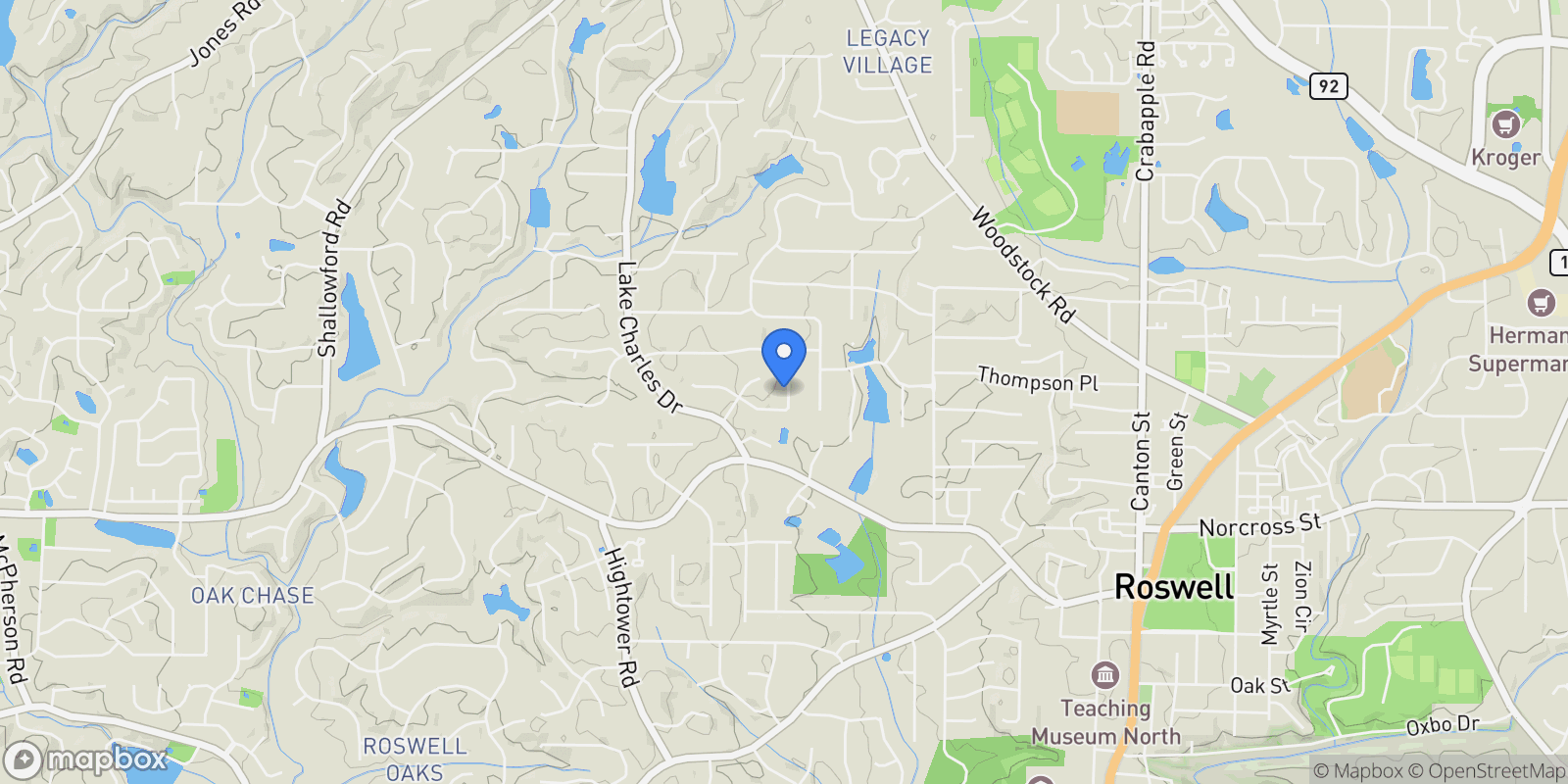 Map showing 495 Ramsdale Drive, Roswell, Georgia, United States.