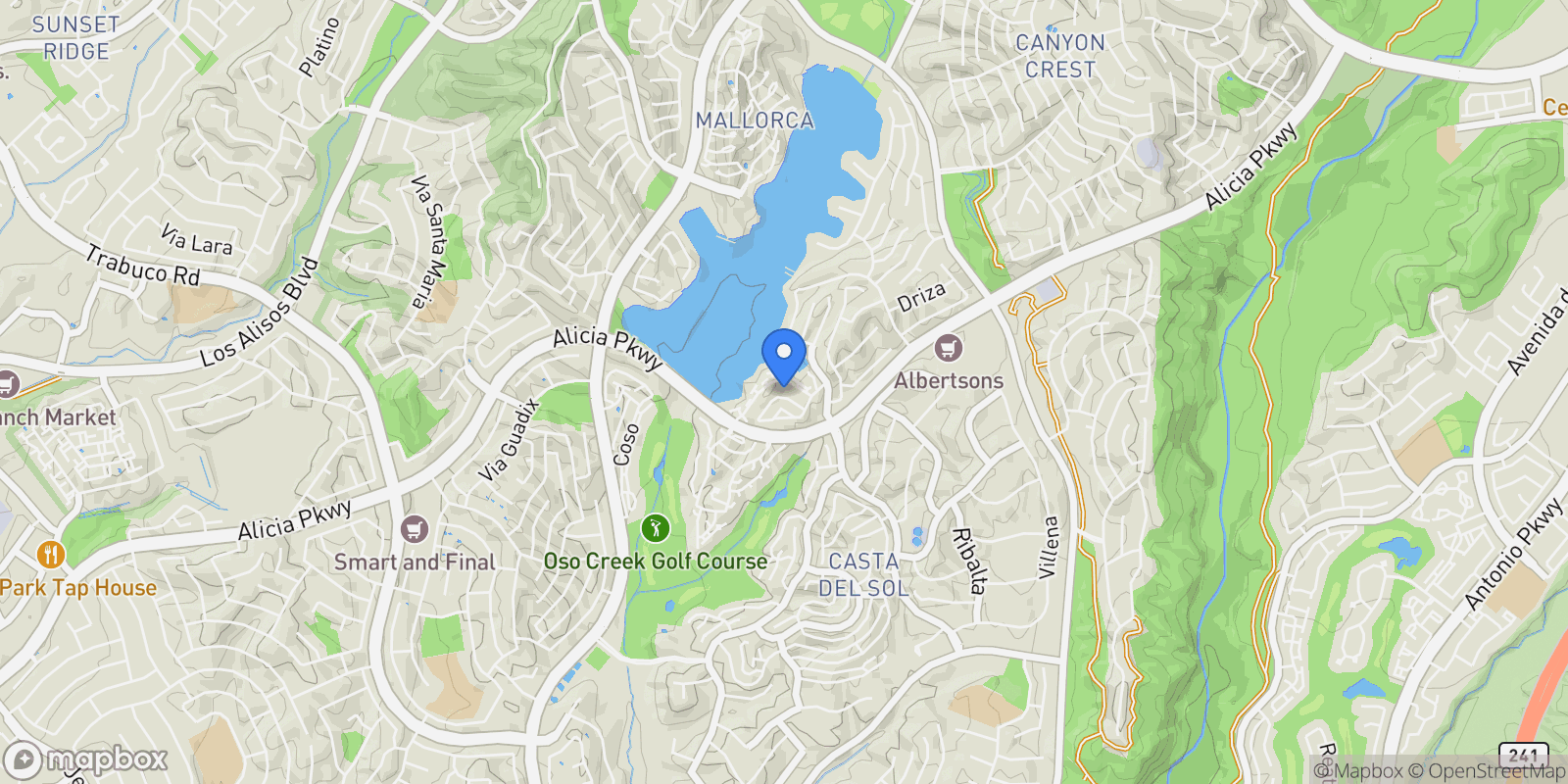 Map showing 27887 Mazagon, Mission Viejo, California, United States.