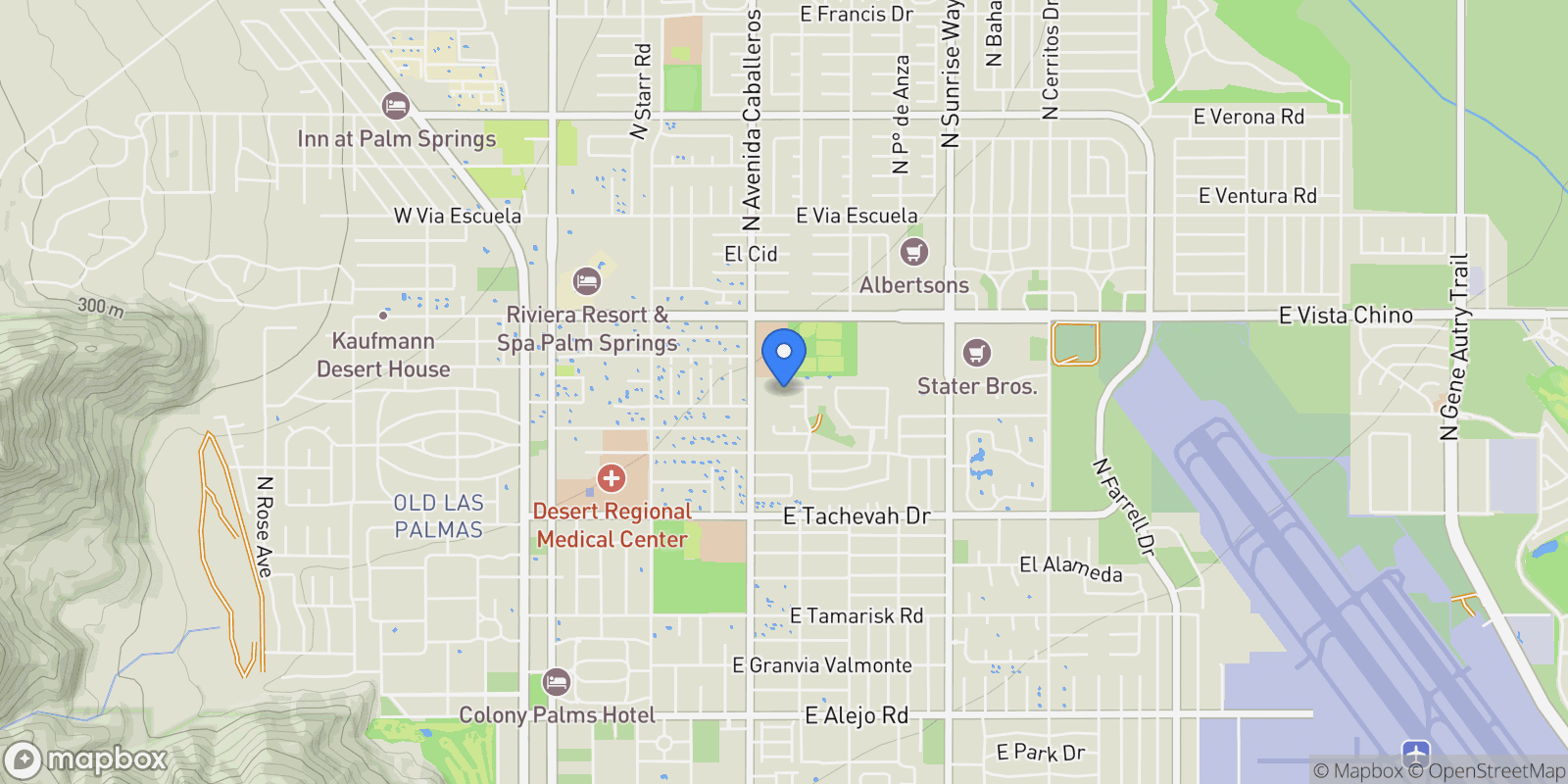 Map showing 1045 Deepak, Palm Springs, California, United States.