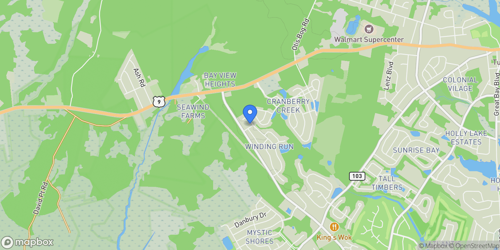 Map showing 11 Penny Lane, Little Egg Harbor, NJ 08087, Little Egg Harbor Township, New Jersey, United States.