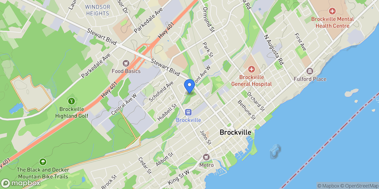 Map showing 225 Brock Trail, Milton, United States.