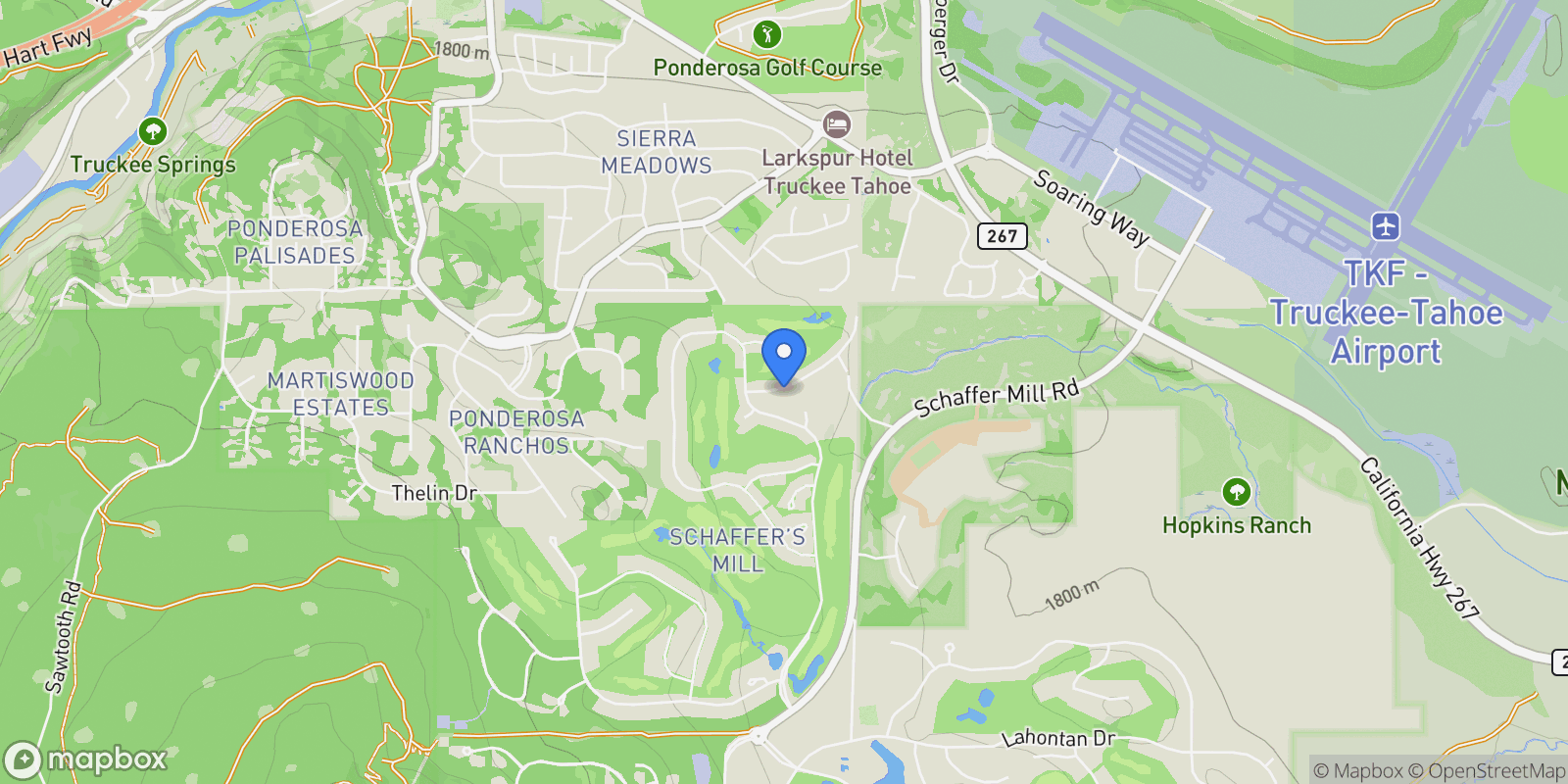 Map showing 10232 Modane Place, Truckee, California, United States.