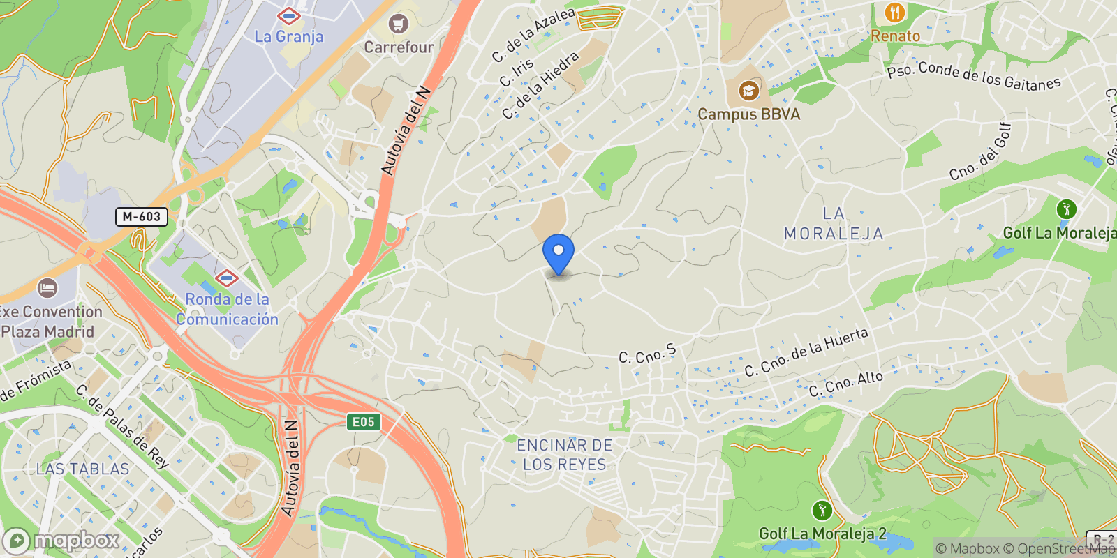 Map showing La Moraleja, Madrid, La Moraleja, Alcobendas, Community of Madrid.