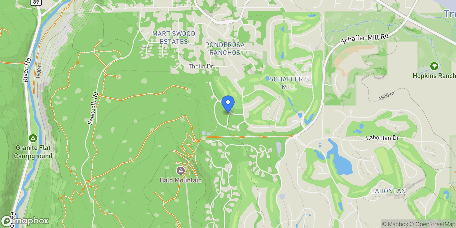 Map showing 9195 Tarn Circle, Truckee, California, United States.