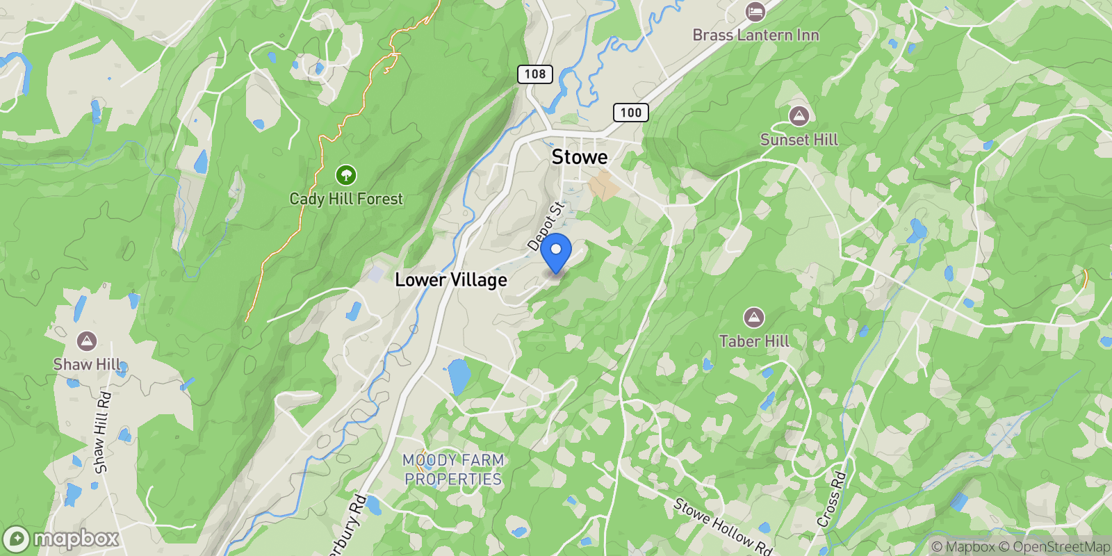 Map showing 456 Thomas Lane, Stowe, VT 05672, Stowe, Vermont, United States.