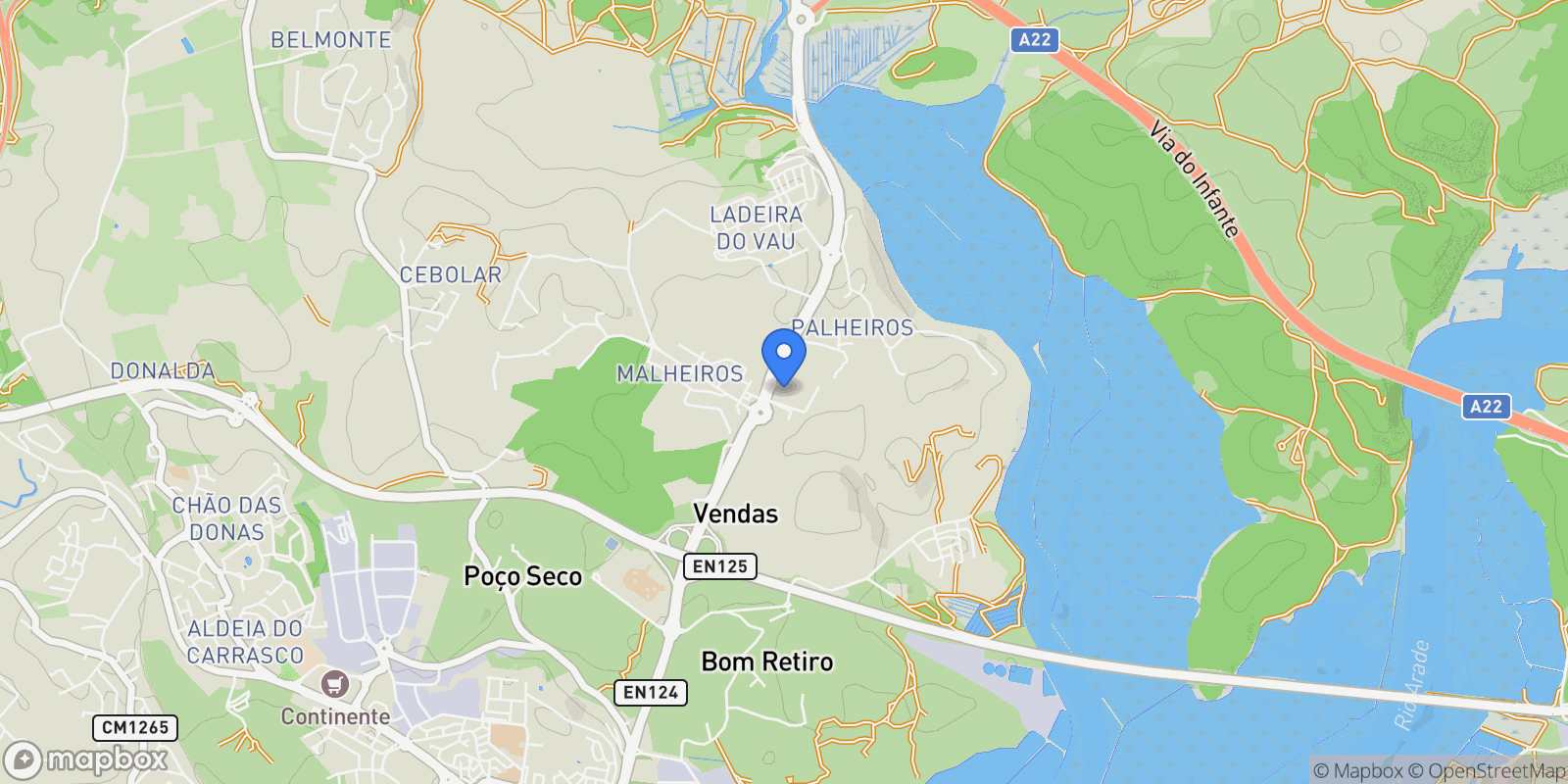 Map showing Portimão, Portimão, Faro, Portimão, Portimao, Algarve, Portugal.