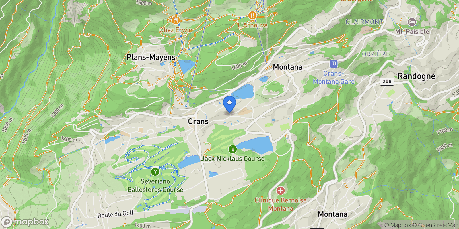 Map showing A Crans-Montana, Crans-Montana, Valais, Switzerland.