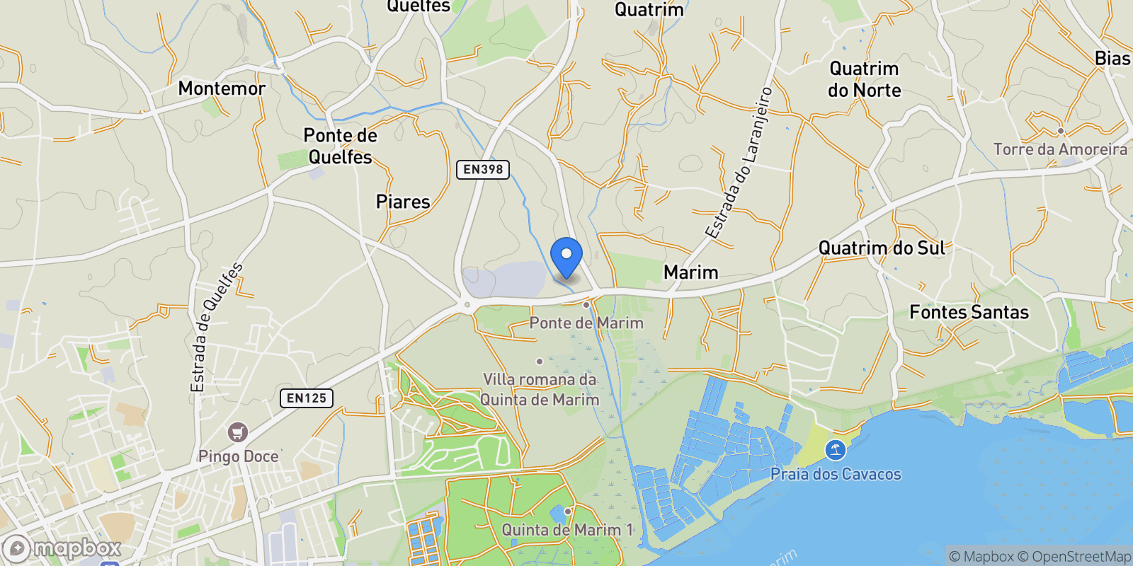 Map showing Quelfes, Olhão, Faro, Olhão, Quelfes, Algarve, Portugal.