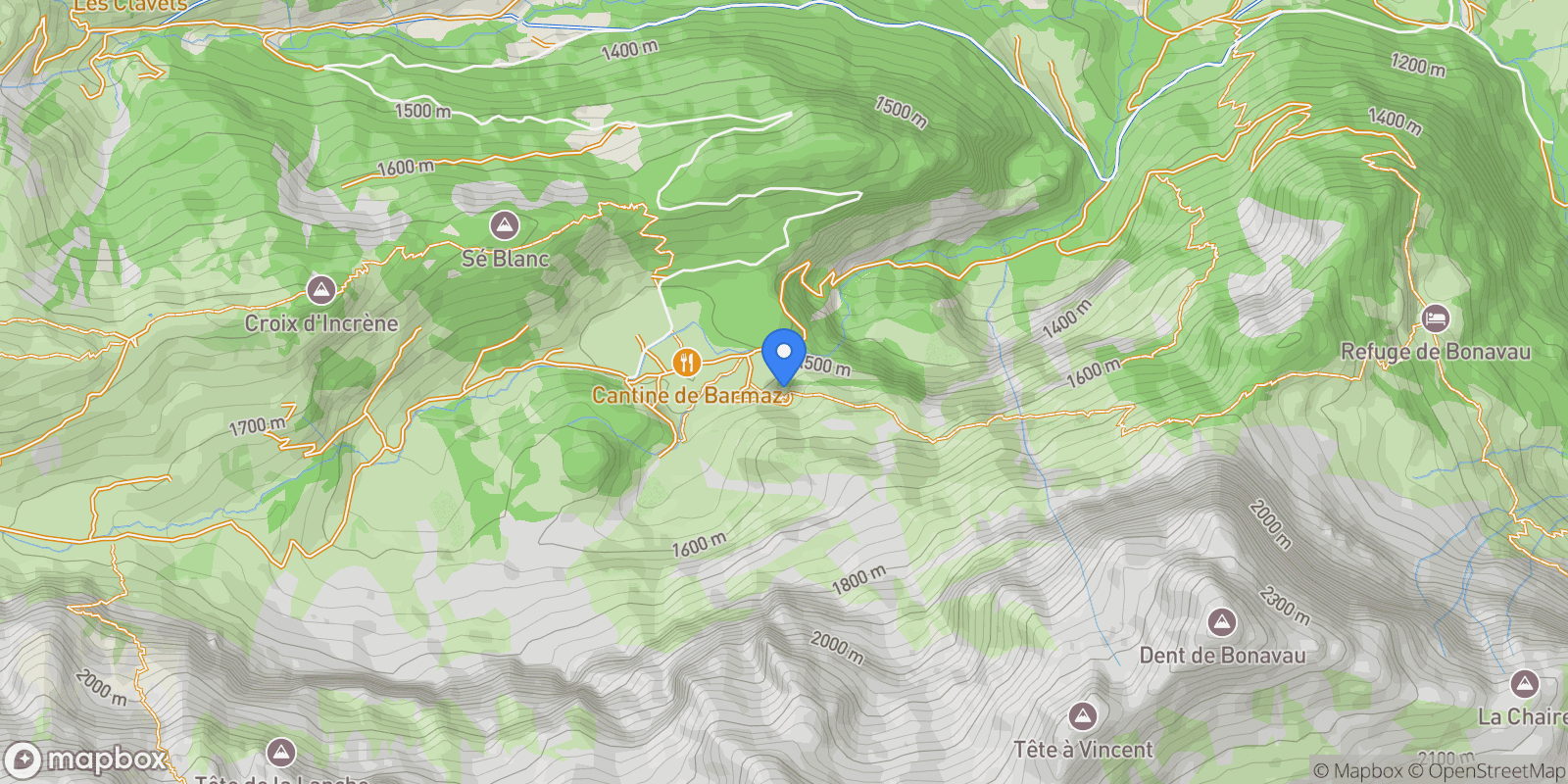 Map showing Champéry, Valais, Switzerland.
