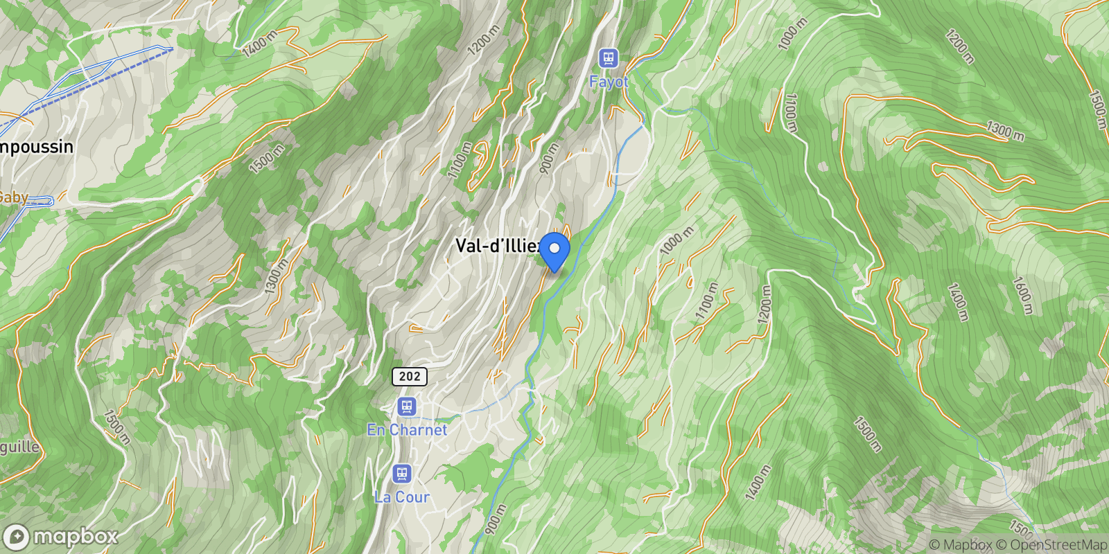 Map showing Val-d'Illiez, Valais, Switzerland.