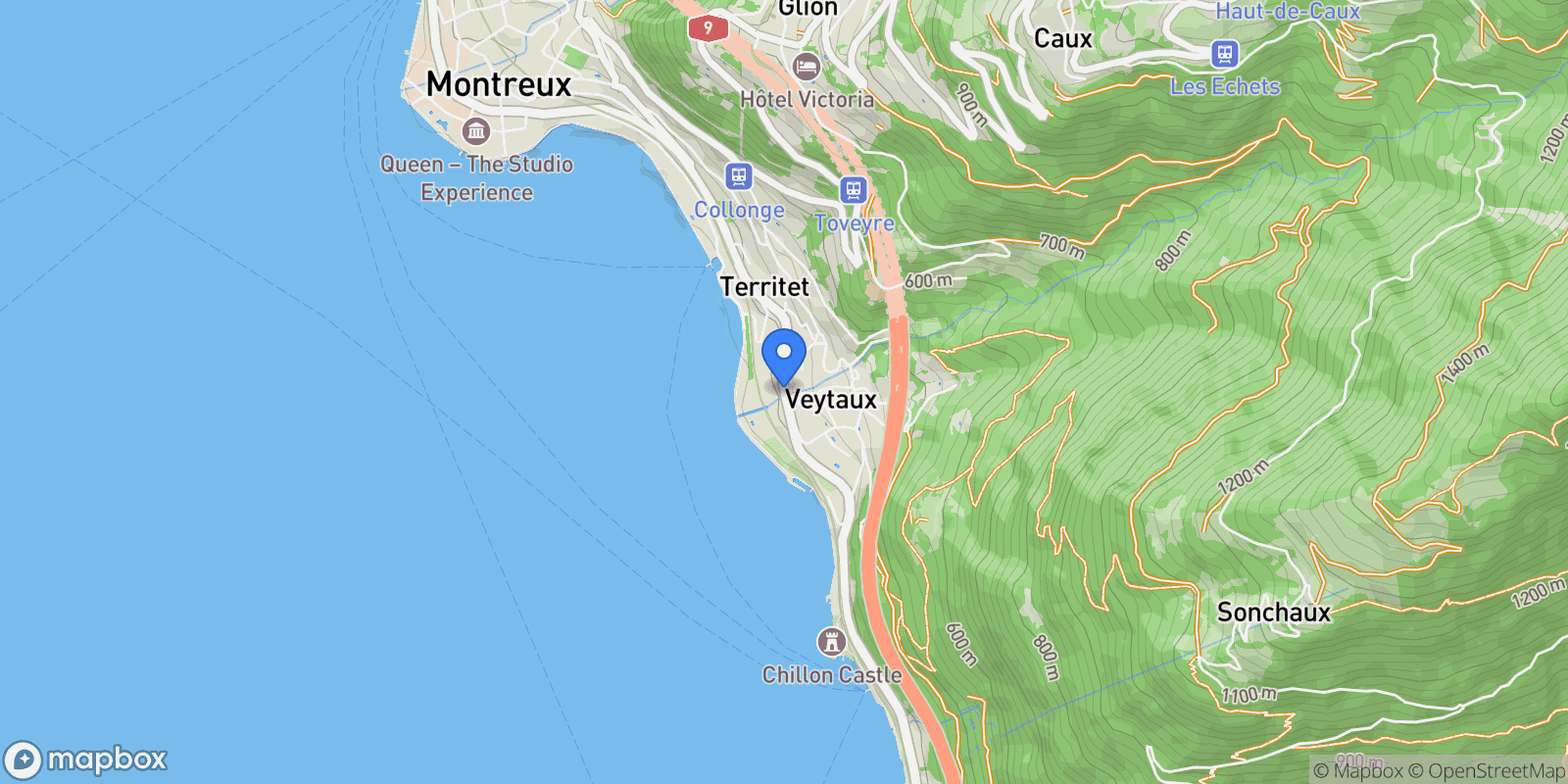 Map showing Montreux, Vaud, Switzerland.