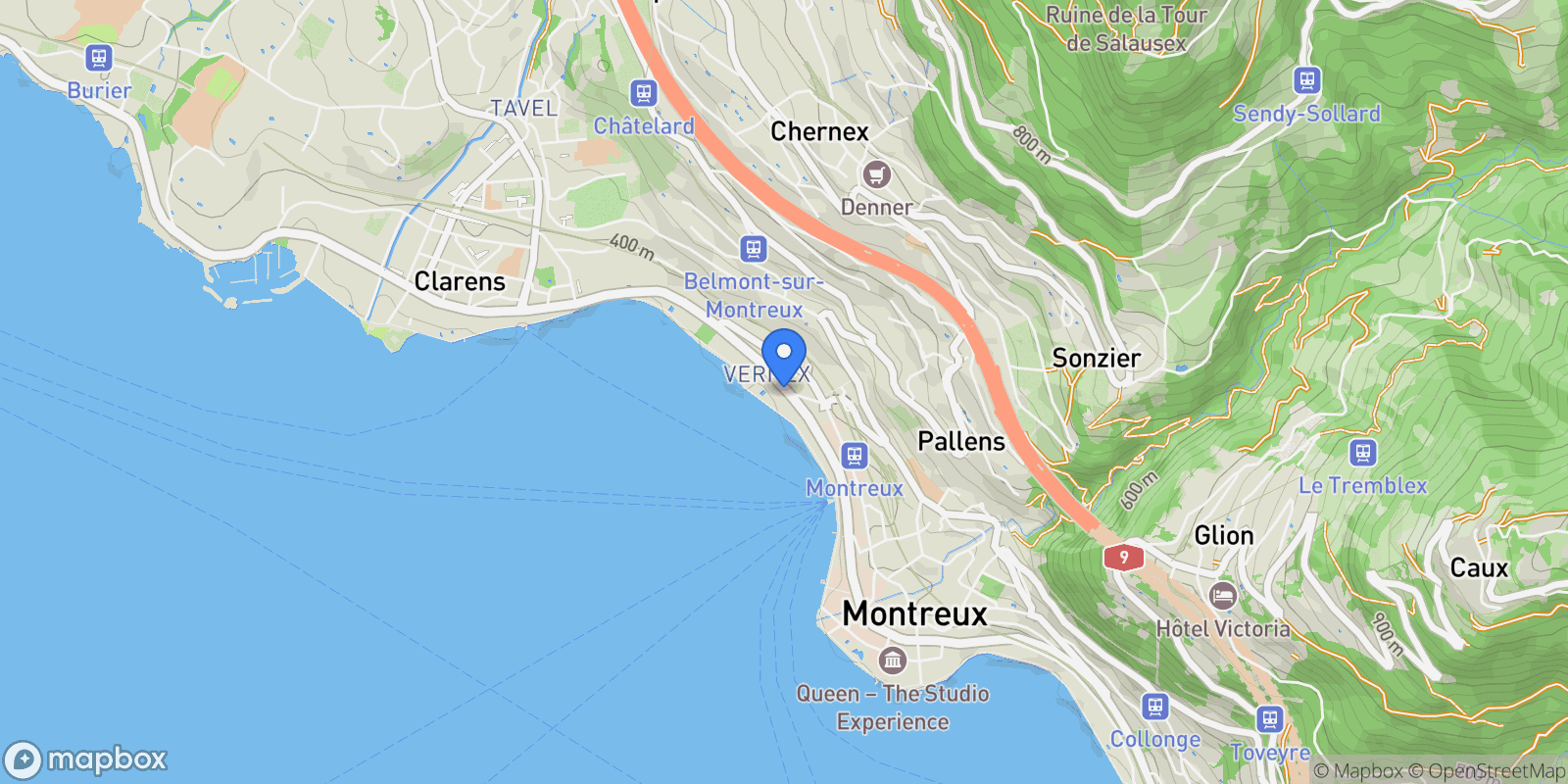 Map showing Montreux, Vaud, Switzerland.