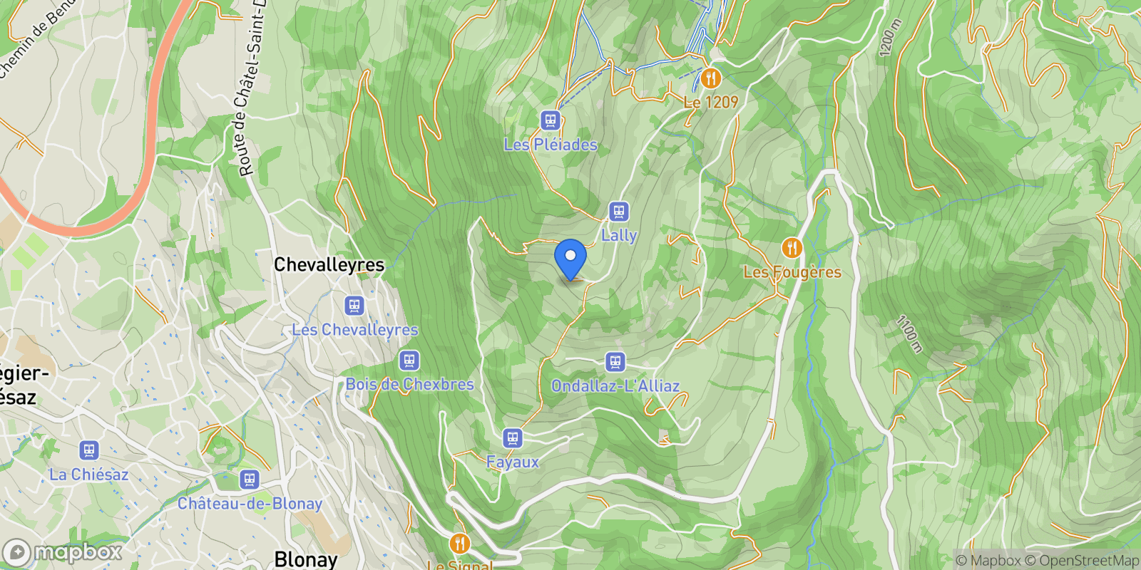 Map showing A Blonay, Blonay - Saint-Légier, Vaud, Switzerland.